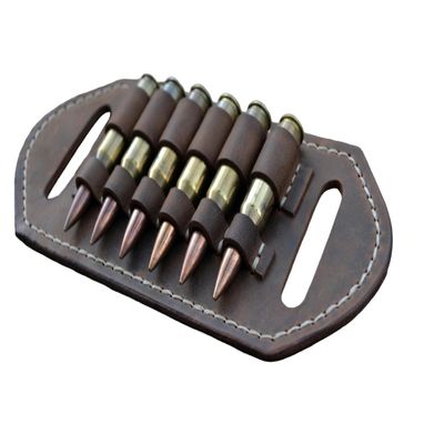 Leather Cartridge Holder 6 Ammo Capacity, Ammo Holder, Ammo carrier, Belt Bandolier, 2 Ply Leather%100 handmade (.410 gauge)