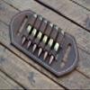 Leather Cartridge Holder 6 Ammo Capacity, Ammo Holder, Ammo carrier, Belt Bandolier, 2 Ply Leather%100 handmade (.410 gauge) view 3