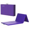 BalanceFrom All Purpose 4'x8'x2" Extra Thick High Density Anti Tear Gymnastics Gym Folding Exercise Aerobics Mats, Purple view 1