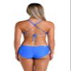 Hobie Women's Standard Banded Ruffle Bralette Bikini Swimsuit Top, Surf//Solids view 2
