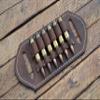 Leather Cartridge Holder 6 Ammo Capacity, Ammo Holder, Ammo carrier, Belt Bandolier, 2 Ply Leather%100 handmade (357 Magnum) view 4