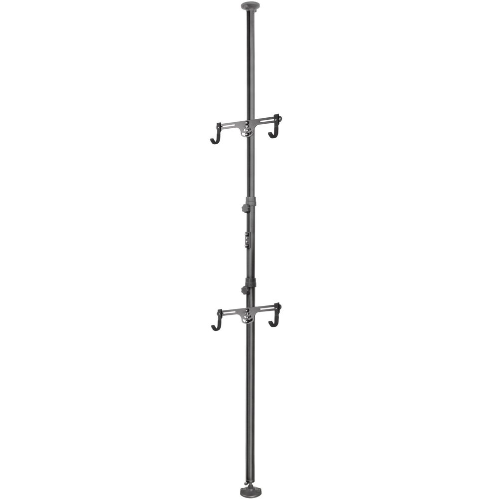 CyclingDeal Floor to Ceiling 2 Bike Storage Stand - Dual Hanger Gravity Hook Parking Rack Pole Stand for Storing Bicycles in Garages or Apartments - Height up to 10'10"