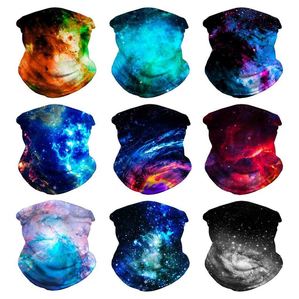 VCZUIUC Headwear Bandana Head Wrap Face Scarf Mask Neck Warmer Balaclava for Sports (Medium (Quick Dry), 9pcs Galaxy-2)
