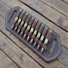 Leather Cartridge Holder 10 Ammo Capacity, Ammo Holder, Ammo carrier, Belt Bandolier, 2 Ply Leather%100 handmade (243 win) view 2