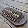 Leather Cartridge Holder 10 Ammo Capacity, Ammo Holder, Ammo carrier, Belt Bandolier, 2 Ply Leather%100 handmade (243 win) view 3