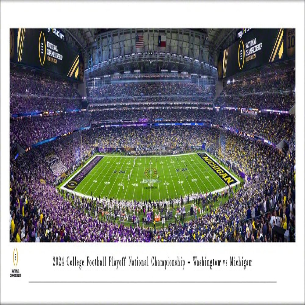2024 CFP National Championship Game, Washington vs Michigan - Unframed 40 x 13.5 Poster by Blakeway Panoramas