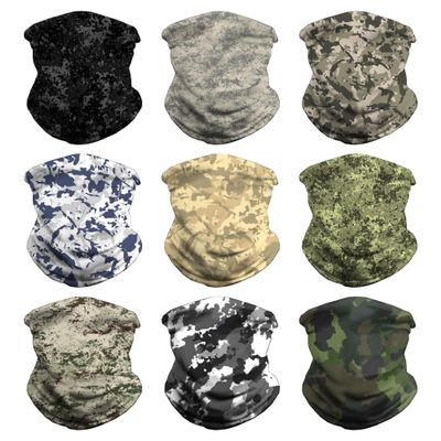 VCZUIUC Headwear Bandana Head Wrap Face Scarf Mask Neck Warmer Balaclava for Sports (Medium (Quick Dry), 9pcs: Stone Camo)