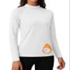 MAGCOMSEN Womens Thermal Underwear Mock Neck Long Sleeve Fleece Lined Shirt Workout Tops Cold Weather Base Layer White L view 1