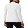 MAGCOMSEN Womens Thermal Underwear Mock Neck Long Sleeve Fleece Lined Shirt Workout Tops Cold Weather Base Layer White L view 2