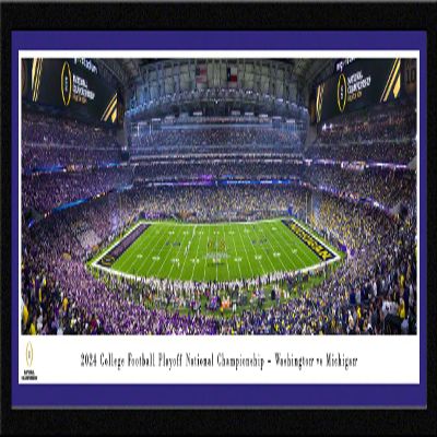 2024 CFP National Championship Game, Washington vs Michigan - 41.5x15-inch Single Mat, Select Framed Picture by Blakeway Panoramas