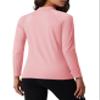 MAGCOMSEN Women's Fleece Tops Thermal Undershirt Fitted Workout Long Sleeve Shirt Mock Neck Athletic Lightweight Base Layer Pink XL view 2