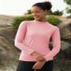 MAGCOMSEN Women's Fleece Tops Thermal Undershirt Fitted Workout Long Sleeve Shirt Mock Neck Athletic Lightweight Base Layer Pink XL view 3