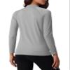 MAGCOMSEN Long Sleeve Workout Tops for Women Fleece Lined Thermal Shirts Running Warm Underwear Active Base Layer Light Grey M view 2