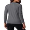 MAGCOMSEN Womens Long Sleeve Thermal Shirt Mock Turtleneck Winter Top Moisture Wicking Athletic Base Layer Workout Shirts Grey S view 2