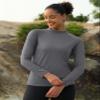 MAGCOMSEN Womens Long Sleeve Thermal Shirt Mock Turtleneck Winter Top Moisture Wicking Athletic Base Layer Workout Shirts Grey S view 3