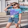 Arshiner Girls Crop Top with Tie Knot Front Short Sleeve Tie Dye Shirt - Loose Round Neck Top 6t view 3