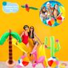 Cotiny 18 Pack Inflatable Palm Tree Cactus Ring Toss Beach Ball Parrot Banana for Hawaiian Party Decor and Beach Toys view 3