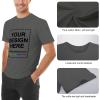 Custom T Shirts for Men, Design Your Own Shirt, Add Text Image Logo Personalized Cotton Tee Printed Photo Front Dark Gray view 4