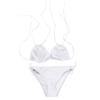 Womens Bikini Swimsuit Bathing Suits Two Piece Plus Size Spaghetti Strap High Cut Halter Neck Sexy Triangle Bikini Sets White view 3
