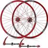 Bicycle Wheels 26 Inch Bicycle Rims Disc Brakes Double Wall Rims Box Hubs Ball Bearings 7 8 9 10 Speed (Color : Red) view 1