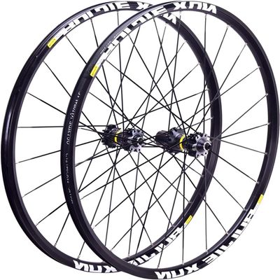 Bicycle Wheel 26 27.5 29 Inch Alloy Double Wall Rim 8-11 Speed Quick Release Bearing 6 Ratchet Quick Release Carbon Fibre (Color : Black Hub Wheel Set, Size : 26inch)