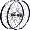 Bicycle Wheel 26 27.5 29 Inch Alloy Double Wall Rim 8-11 Speed Quick Release Bearing 6 Ratchet Quick Release Carbon Fibre (Color : Black Hub Wheel Set, Size : 26inch) view 1