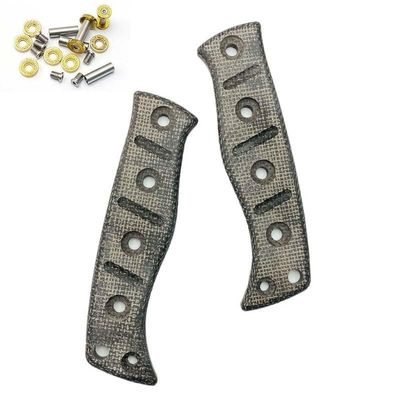 1 Pair Scales Handle Fits for Benchmade Fixed Adamas 375, Linen Micarta Handle Patch with 5 Sets of Screws (Size : A)
