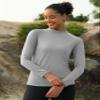 MAGCOMSEN Long Sleeve Workout Tops for Women Fleece Lined Thermal Shirts Running Warm Underwear Active Base Layer Light Grey L view 3