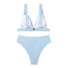 Women Two Piece Bikini Sets Vintage Swimsuit Retro Halter Ruched High Waist Bikini Bathing Suits with Bottom Swimwear view 4