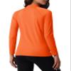MAGCOMSEN Long Sleeve Workout Shirt for Women Fleece Lined Thermal Tops Warm Underwear Mock Neck Winter Running Skiing Orange S view 2