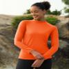 MAGCOMSEN Long Sleeve Workout Shirt for Women Fleece Lined Thermal Tops Warm Underwear Mock Neck Winter Running Skiing Orange S view 3
