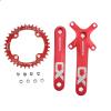 PETCHOR Square Taper Crankset MTB, Mountain Bike Single Speed Crankset, Bicycle Crank Arm Set 170mm 104BCD, 36T Chainring & Bolts, Red view 1