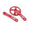 PETCHOR Square Taper Crankset MTB, Mountain Bike Single Speed Crankset, Bicycle Crank Arm Set 170mm 104BCD, 36T Chainring & Bolts, Red view 3