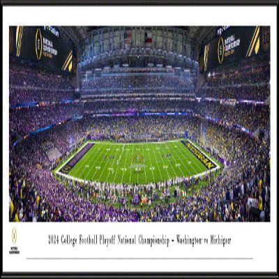 2024 CFP National Championship Game, Washington vs Michigan - 40.25x13.75-inch Standard Framed Print by Blakeway Panoramas
