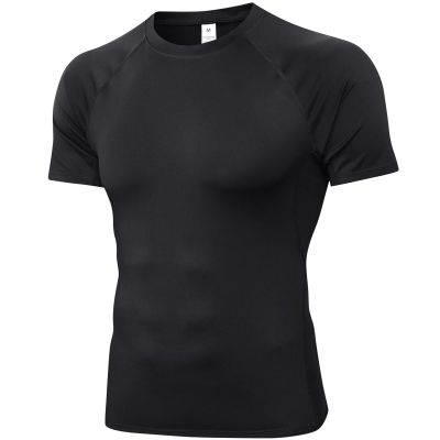 SPVISE Compression Shirt Men Short Sleeve Black Workout Gym Top Cool Dry