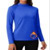 MAGCOMSEN Thermal Shirts for Women Long Sleeve Mockneck Fleece Lined Tops view 1