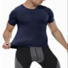SPVISE Navy Compression Shirt Men Short Sleeve Quick Dry Workout Gym Tops Athletic Baselayer Undershirt for Sports Running view 2