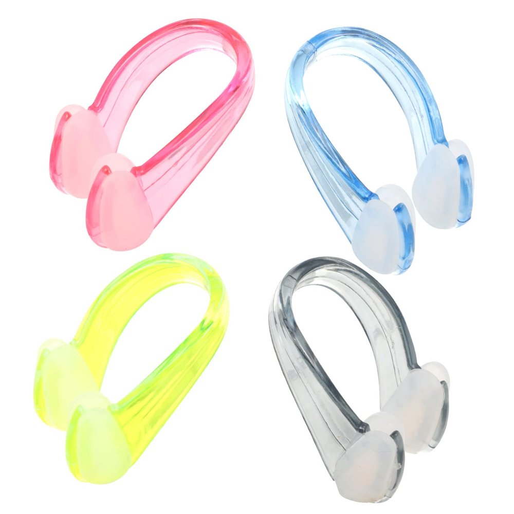 BESPORTBLE 4pcs Silicone Swim Nose Clip Set Anti-Skid Nose Plugs for Adults Black Blue Pink Green Comfortable and Durable Swimming Gear for Training and Diving