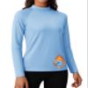 MAGCOMSEN Fleece Lined Long Sleeve Shirts for Women Mock Turtleneck Thermal Underwear Baselayer Workout Tops Winter Light Blue 2XL view 1