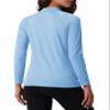 MAGCOMSEN Fleece Lined Long Sleeve Shirts for Women Mock Turtleneck Thermal Underwear Baselayer Workout Tops Winter Light Blue 2XL view 2