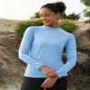 MAGCOMSEN Fleece Lined Long Sleeve Shirts for Women Mock Turtleneck Thermal Underwear Baselayer Workout Tops Winter Light Blue 2XL view 3