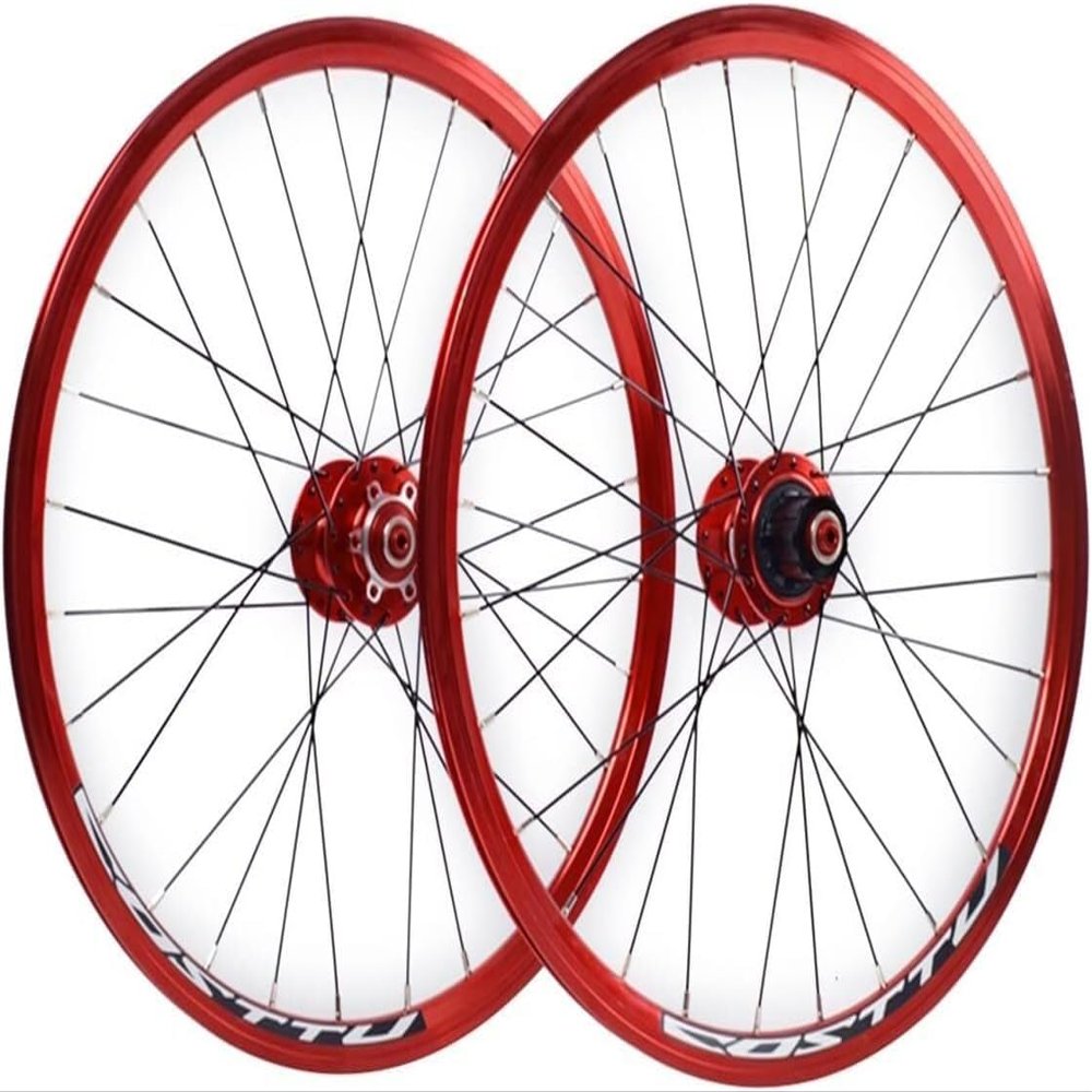 AMeLL Bicycle Wheel Pair 20''406mm Rim V/Disc Brake Wheel Set Quick Release Hub 24H for 7/18/9/10/10/10/10 Speed