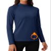 MAGCOMSEN Thermal Shirts for Women Long Sleeve Mockneck Fleece Lined Tops view 1