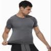 SPVISE Compression Shirt Men Short Sleeve Grey Workout Gym Top Cool Dry view 2
