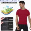SPVISE Red Men's Compression Shirt Short Sleeve Dry Fit Workout Gym T-Shirts Running Tops Active Sports Athletic Undershirts view 4