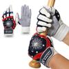J&S Sporting Spider Grip Baseball Softball Batting Gloves for Mens and Kids (American Flag, XX-Small) view 1
