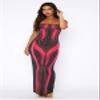 3D Body Print Maxi Dress Sexy Y2K Bodycon Long Dress Spaghetti Strap Sleeveless Slim Fitted Slip Summer Dress (Red,S,Small) view 3