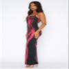 3D Body Print Maxi Dress Sexy Y2K Bodycon Long Dress Spaghetti Strap Sleeveless Slim Fitted Slip Summer Dress (Red,S,Small) view 4