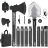 GOJAWAY 20 in 1 Multitool Survival kit, Camping Shovel Military Axe, 55" Trekking Pole Foldable Spade with Portable Bag and Hatchet, for Car Emergency Offroad Entrenching Tool view 1