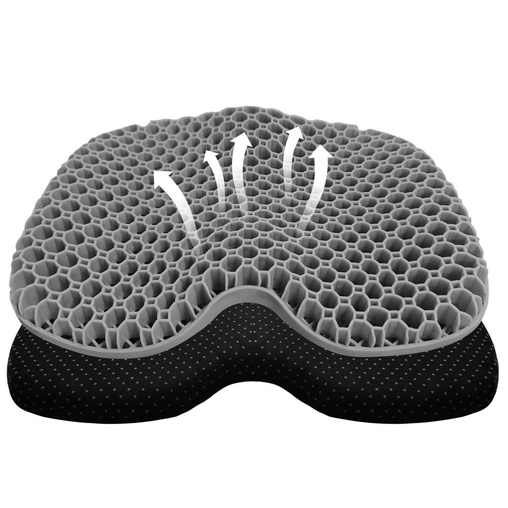 ohaayoo Kayak Seat Cushion, Thicken Anti Slip Waterproof Gel Kayak Seat, Portable Canoe Rowing Rubber Dinghy Pad for Stadium Sit in Kayak Inflatable Fishing Kayak Canoe Kayak Accessories (Grey)